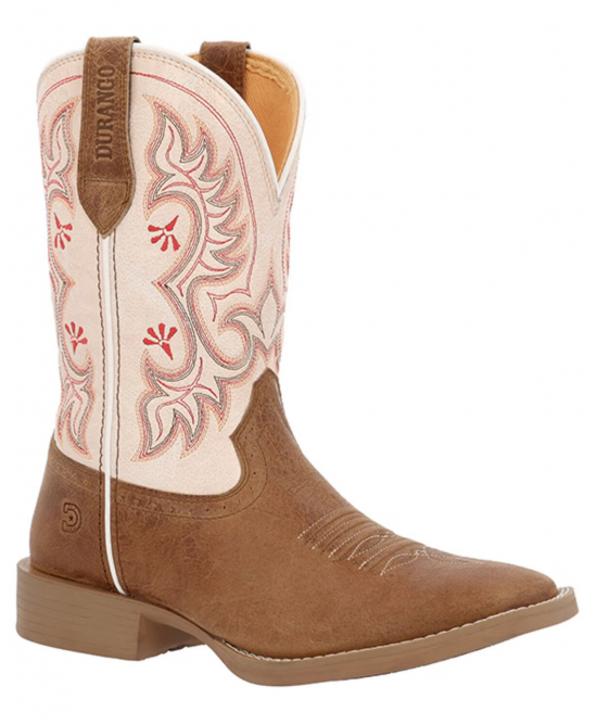 Durango - Ladies Westward™ Embroidered Brown & Cream Western Boot Durango - Ladies Westward™ Embroidered Brown & Cream Western Boot