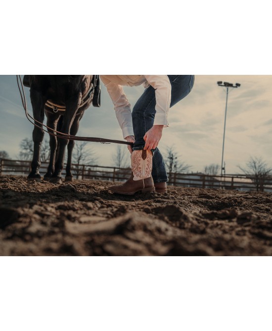 Durango - Ladies Westward™ Embroidered Brown & Cream Western Boot Durango - Ladies Westward™ Embroidered Brown & Cream Western Boot