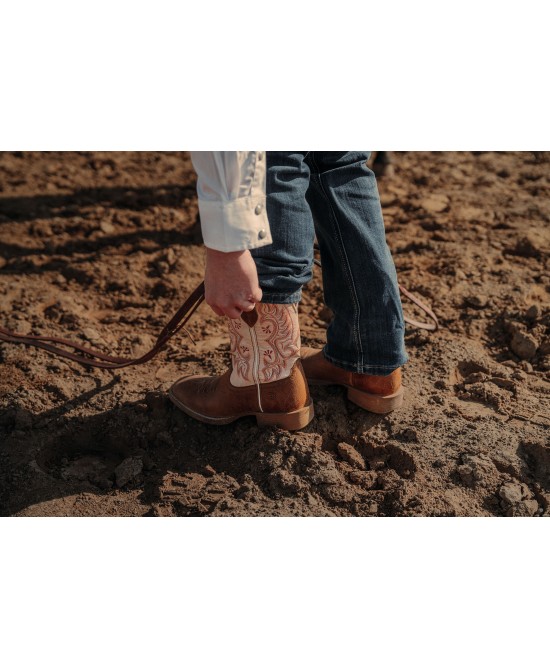 Durango - Ladies Westward™ Embroidered Brown & Cream Western Boot Durango - Ladies Westward™ Embroidered Brown & Cream Western Boot