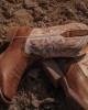 Durango - Ladies Westward™ Embroidered Brown & Cream Western Boot Durango - Ladies Westward™ Embroidered Brown & Cream Western Boot