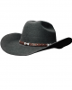Wool Felt Western Black Hat - Cognac Hatband
