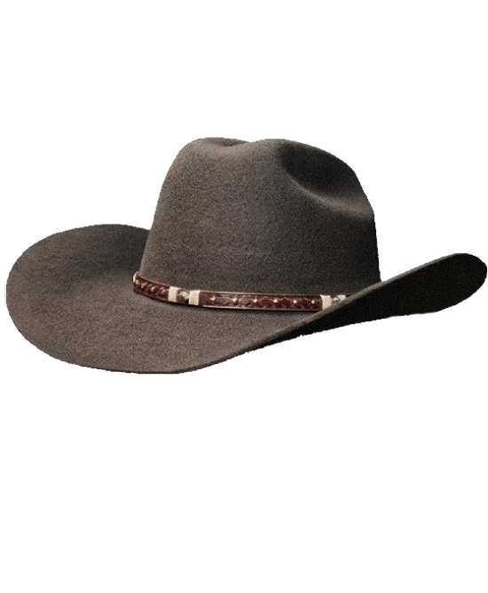 Wool Felt Western Brown Hat - Cognac Hatband