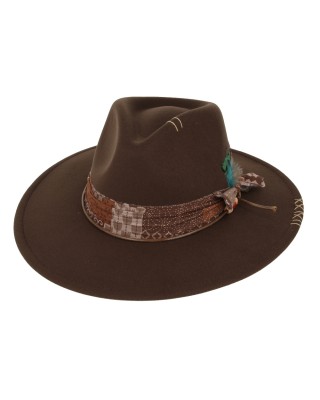 Rocker Fedora Hat Brown
