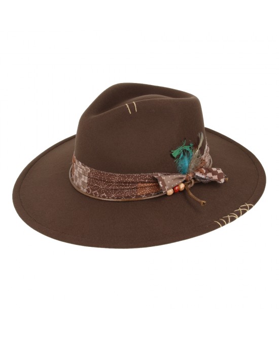 Rocker Fedora Hat Brown Rocker Fedora Hat Brown