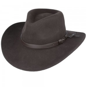 Wool Felt Western Dark Brown Hat - Crushable