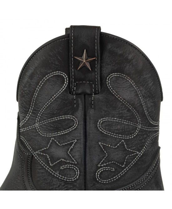 Mayura 2374 Lavado Negro Cowboy Ankle Boots