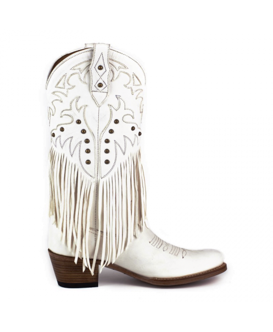 Mayura 2475 Fado White Fringes Ladies Cowgirl Boot