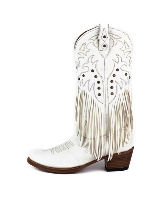 Mayura 2475 Fado White Fringes Ladies Cowgirl Boot