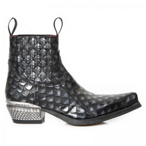 New Rock - M-7953PT-S8 Dragon Pattern Ankle Boots - LIMITED EDITION ONLY 1 PAIR LEFT