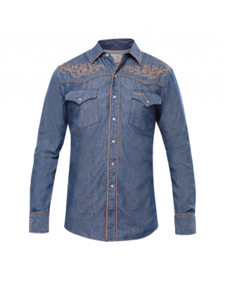 Rangers - 013CA01 Denim Men's Western Shirt