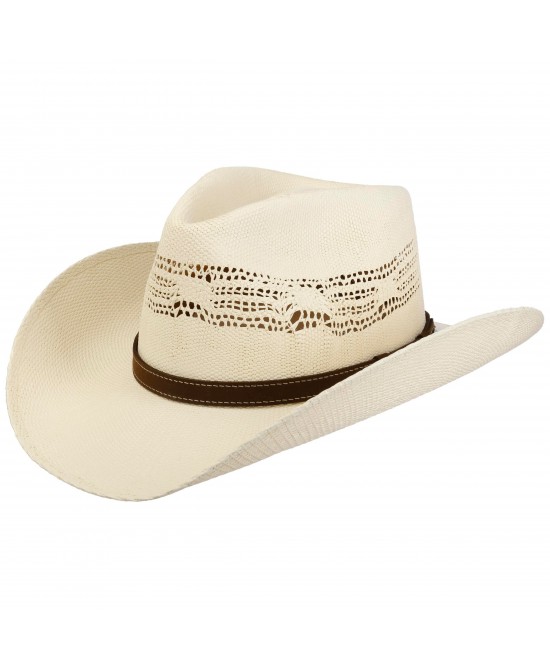 Straw - Stetson Brown Hatband Western Vented Toyo Straw - Stetson Brown Hatband Western Vented Toyo