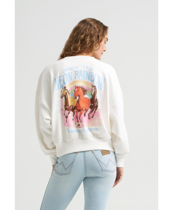 Wrangler - Lainey Wilson Neon Rainbow White Jumper Wrangler - Lainey Wilson Neon Rainbow White Jumper