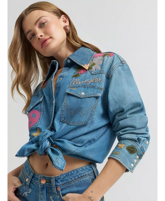 Wrangler - Lainey Wilson Embroidered Flower Shirt Wrangler - Lainey Wilson Embroidered Flower Shirt