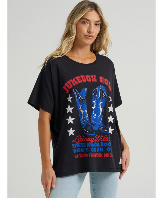 Wrangler - Lainey Wilson Jukebox Gold Oversized Tee Wrangler - Lainey Wilson Jukebox Gold Oversized Tee