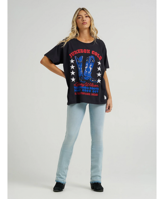 Wrangler - Lainey Wilson Jukebox Gold Oversized Tee Wrangler - Lainey Wilson Jukebox Gold Oversized Tee