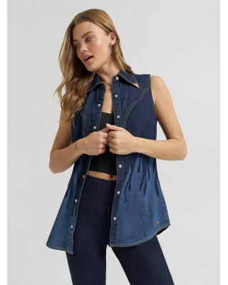 Wrangler - Lainey Wilson Sleeveless Shirt w/ Flames