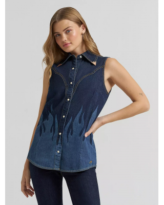 Wrangler - Lainey Wilson Sleeveless Shirt w/ Flames