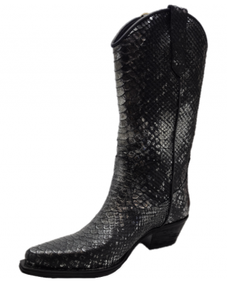 Zoe - Faux Piton Snakeskin Black 