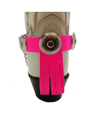Boot Straps- Back Fringe Magenta - Wide