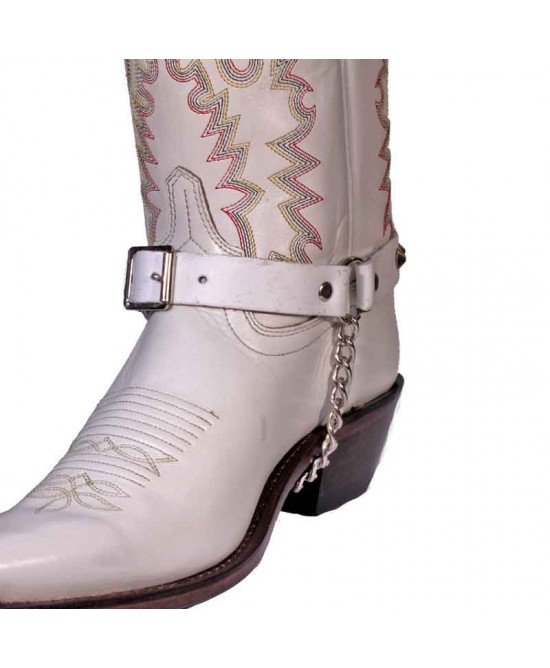 Boot Strap - Conical Stud 3/4 White Boot Strap - Conical Stud 3/4 White