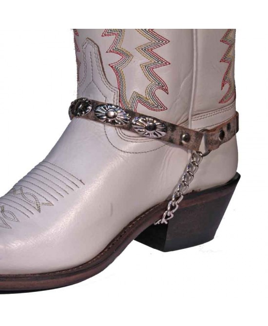 Boot Strap - Oval Crackled Tan