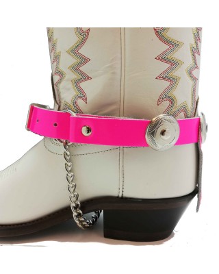 Boot Straps- Back Fringe Magenta - Wide
