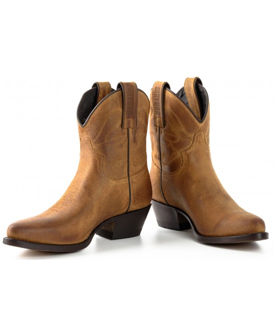 Whiskey Brown Cowgirl Ankle Boots