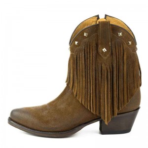 Mayura 2374-F Fringes Brown Tabaco Ladies Cowboy Ankle Boots Mayura 2374-F Fringes Brown Tabaco Ladies Cowboy Ankle Boots