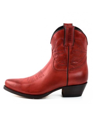 Mayura 2374 Red Ladies Cowboy Ankle Boots