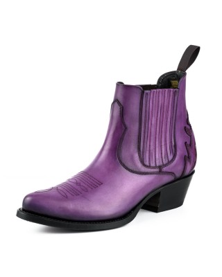 Mayura 2487 Marilyn Purple Ladies Cowboy Ankle Boots