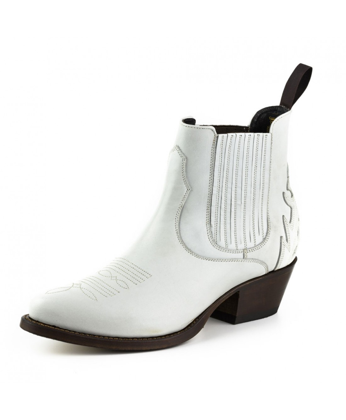 Mayura 2487 Marilyn White Ladies Cowboy Ankle Boots