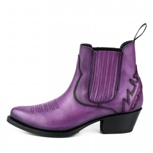 Mayura 2487 Marilyn Purple Ladies Cowboy Ankle Boots