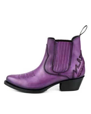 Mayura 2487 Marilyn Purple Ladies Cowboy Ankle Boots