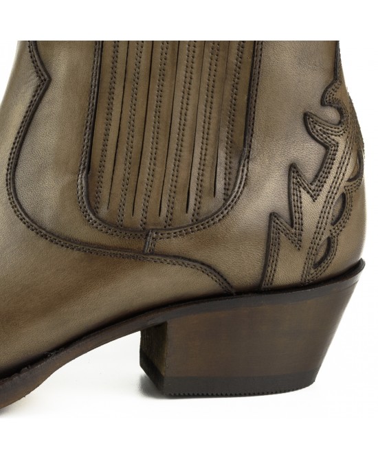Mayura 2487 Marilyn Taupe Ladies Cowboy Ankle Boots