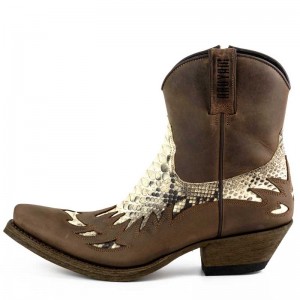 Mayura 012 Sadale/Natural Ankle Cowboy Boot Leather Genuine Snakeskin