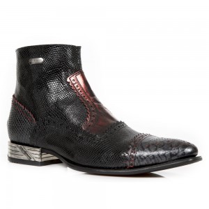 New Rock - M.NW133-S7 - Piton Faux Snakeskin Cowboy Boots