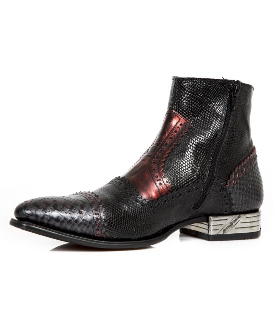 New Rock - M.NW133-S7 - Piton Faux Snakeskin Cowboy Boots