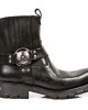 New Rock - M.7605-S1 - Black Leather Ankle Biker Boots