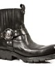 New Rock - M.7605-S1 - Black Leather Ankle Biker Boots