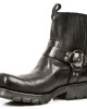 New Rock - M.7605-S1 - Black Leather Ankle Biker Boots