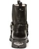 New Rock - M.7605-S1 - Black Leather Ankle Biker Boots