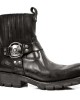 New Rock - M.7605-S1 - Black Leather Ankle Biker Boots