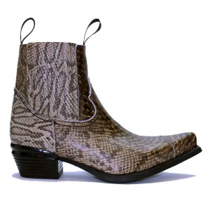 New Rock - M-7953-C40 - Brown Faux Snakeskin Ankle Boots