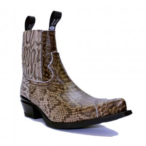 New Rock - M-7953-C40 - Brown Faux Snakeskin Ankle Boots