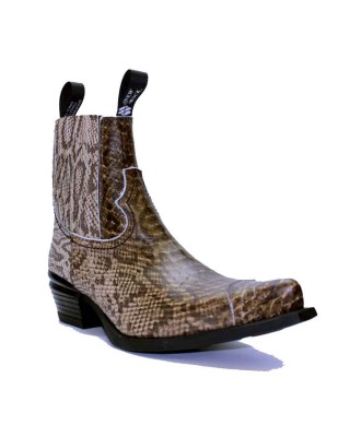 New Rock - M-7953-C40 - Brown Faux Snakeskin Ankle Boots