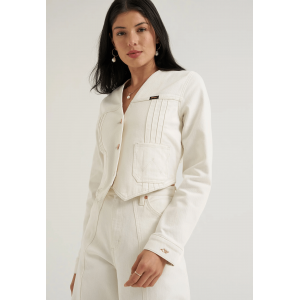 Wrangler - Lainey Wilson - Pleated Tour White Denim Blouse 
