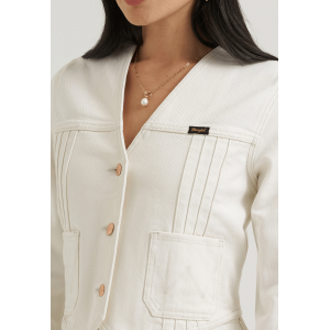 Wrangler - Lainey Wilson - Pleated Tour White Denim Blouse Wrangler - Lainey Wilson - Pleated Tour White Denim Blouse