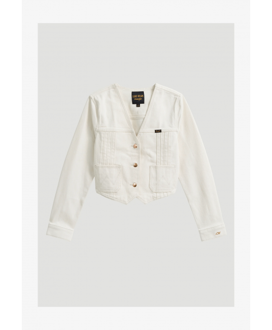 Wrangler - Lainey Wilson - Pleated Tour White Denim Blouse 