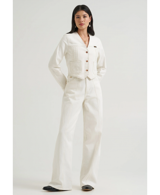 Wrangler - Lainey Wilson Tour Barrel High Rise Denim Jeans - Pearl White